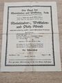 Altes Andenkenblatt "Bund der Rheinländer/Westfalen Zeitz bei Gera 1924 