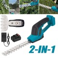 2 IN 1 Akku Heckenschere Grasschere Strauchschere 18V mit Akku Und Ladegerät NEU
