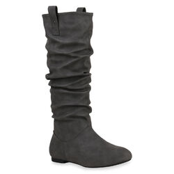 Damen Schlupfstiefel Warm Gefütterte Stiefel Nieten Winter 820242 Schuhe