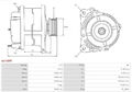 Lichtmaschine mit Riemenscheibe A0308PR AS-PL für OPEL RENAULT