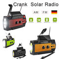 Solar Radio, Tragbar Kurbelradio Dynamo Radio mit AM/FM Notfall LED Taschenlampe