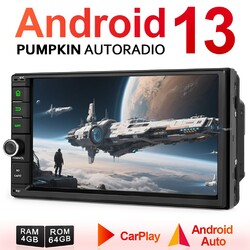 Pumpkin 4GB 64GB 7" Android 13.0 Carplay Autoradio GPS Navi WiFi 2 DIN Bluetooth
