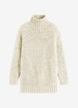 Long-Pullover Gr. 40/42 Cremeweiß Damen Langarm Strick-Pulli Neu