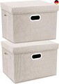 TYEERS Aufbewahrungsbox mit Deckel Groß, Stoff, Faltbare, Waschbare, Kisten 