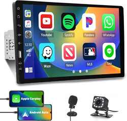 Single 1Din 9 Zoll Apple CarPlay & Android Auto Autoradio Mirror Link BT  Kamera