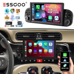 DAB+ Carplay 7" Android 15 Autoradio 1+32G GPS Navi KAM Für Fiat Panda 2013-2020