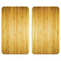 WENKO Herd Abdeckplatte Abdeckung Schneide Brett Glas 2er Set Holz Optik
