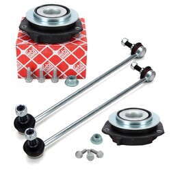 2x febi Koppelstange + Federbeinlager für VW GOLF 5 6 PASSAT TIGUAN TOURAN vorne