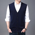 Herren-Strickjacke Mit Knopfleiste Ärmelloser Pullover Mit V-Ausschnit с