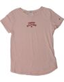 Tommy hilfiger Mädchen grafisches T-Shirt Top 7-8 Jahre rosa Baumwolle AQ02