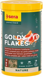 sera goldy Nature Fischfutter Hauptflocken Goldfische + Kaltwasserfische 1 Liter