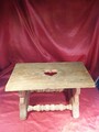 Alte Hitsche Fussbank Hocker Blumenbank Holz Gedrechselt Herz ♥ Schemel (5882)