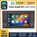 32GB Android 14 CarPlay Autoradio Für Audi A4 S4 RS4 B6 B7 SEAT EXEO GPS Navi BT
