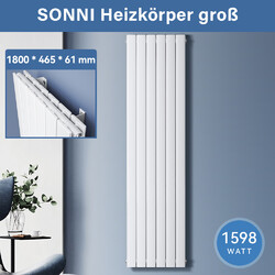 Heizkörper Design Flachheizkörper Paneelheizkörper Vertikal Weiß groß 1800x465mm