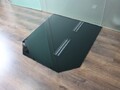 Sechseck 120x130cm Glas schwarz - Funkenschutzplatte Kaminbodenplatte Glasplatte