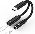  USB C auf Klinke Adapter und Laden, 2 in 1 Typ C auf 3,5mm Klinke Kopfhörer  
