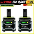2x 18V 8.0Ah Akku für RYOBI One+ Plus Lithium RB18L50 P108 PBP1008 HP Batterie
