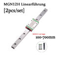 2Set 100mm-800mm MGN12H/9h/15h Linearführung Linearschienen mit Block 3D Drucker