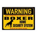Boxer deutscher Dog Schild Warning Security System Türschild Hundeschild Warnsch
