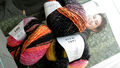 500 g Wolle Lang Yarns WEST Fb 0252 Schwarz Pink Zitro Orange Oliv Rot Happyness