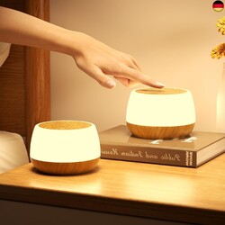 Bonsery LED Nachttischlampe Touch Dimmbar 2er Set, Tischlampe Kabellos USB