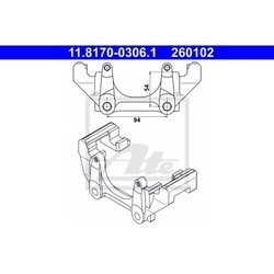 Halter, Bremssattel ATE 11.8170-0306.1 für SEAT SKODA VAG, Vorderachse
