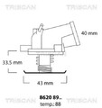 TRISCAN 8620 8988 Kühlwasserthermostat für VW LT 28-35 II Bus (2DB, 2DE, 2DK)