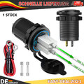 Steckdose QC3.0 USB Ladegerät Buchse 12V-24V für Motorrad Wasserdicht Auto KFZ