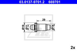 ATE (03.0137-9701.2) Zubehörsatz, Feststellbremsbacken für BMW FORD MG