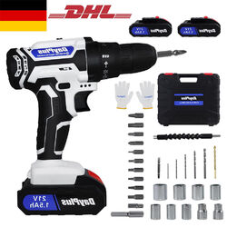 Akku-Bohrschrauber Akkubohrer 21V Akkuschrauber Set mit 2×1,5Ah Akkus LED Licht