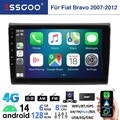 DAB+ 9" Für Fiat Bravo 2007-12 CarPlay Autoradio 128G Android14 GPS WiFi SWC KAM