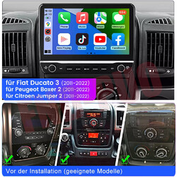 2+64G Autoradio Carplay GPS Navi WIFI Radio Android 14 Für 2006-2023 Fiat Ducato