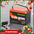 100Ah12V LithiumBatterie LiFePO4 Akku 100A BMS Wohnmobil Solarbatterie+Ladegerät