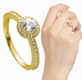 ECHT GOLD *** Klassischer Damen Ring Verlobungsring Brillant-Schliff Zirkonia