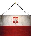 Polen Flagge Blechschild Schild mit Kordel Metal Tin Sign 20 x 30 cm CC0034-K