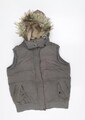 Fat Face gefütterte Damenweste grau mit Kapuze Größe 14 Winter gefüttert