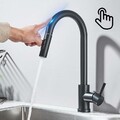 Schwarz Touch Sensor Ausziehbar Küchenarmatur Spültischarmatur Wasserhahn Brause
