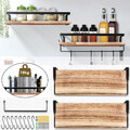 2er Set Holz Wandregal Küchenregal Hängeregal Badregal Bücherregal Gewürzregal
