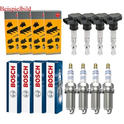 4x NGK Zündspule+4x BOSCH Zündkerze Doppelplatin für Honda Civic VIII Hatchback