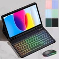 Hülle mit Beleuchtete Tastatur für iPad A16 11/10/9/8/7. Gen Air 11" M2 M3 Pro
