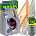 MANN FILTER INSPEKTIONSPAKET+5L FUCHS 5W30 MOTORÖL passend für AUDI A3 VW SEAT