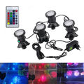 4x LED RGB Unterwasser Tauch Pool Licht Aquarium Garten Teich Lampe Beleuchtung