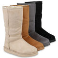 Damen Schlupfstiefel Warm Gefütterte Stiefel Profil Winter Boots 820164 Schuhe