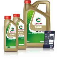 2x 1L + 5L = 7 LITER CASTROL EDGE 0W-40 A3/B4 MOTOR-ÖL MOTOREN-ÖL### INKL. ÖLWECHSEL-ANHÄNGER ###