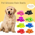 4tlg Wasserdicht Hundeschuhe Pfotenschutz Hund Pets Regenstiefel Hundestiefel