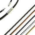 19CM - 80CM LEDER HALSKETTE KETTE SCHWARZ BRAUN LEDERKETTE HALSBAND GEFLOCHTENE