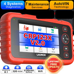 2025 LAUNCH CRP123X V2.0 KFZ OBD2 Scanner Diagnosegerät Profi ABS TPMS+ 7 Resets