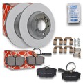 2x FEBI Bremsscheibe Ø294mm + Beläge hinten passend für VW Transporter T4 Bus