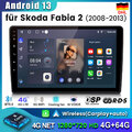 Für Skoda Fabia II 2008-2013 4G+64G 8Kern Android 13 Autoradio GPS NAVI CarPlay