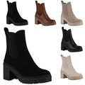 Damen Leicht Gefütterte Chelsea Stiefeletten Plateau-Schuhe 840564 Trendy Neu